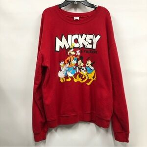 Disney Mickey & friends red sweatshirt junior size L 11-13